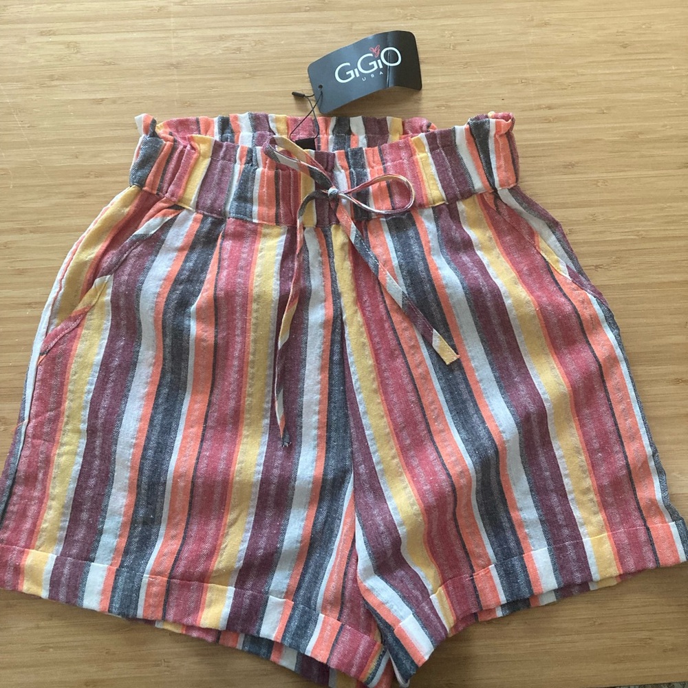 Gigio S Cuffed, Cotton/Linen-Blend Shorts NWT